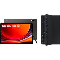 Samsung Galaxy Tab S9+ 12.4" 5G Tablet (512 GB, Graphite) & Galaxy Tab S9+ Slim Book Cover Keyboard Case Bundle, Black,Silver/Grey