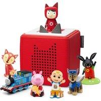 Tonies Toniebox Starter Set (Red), Paw Patrol, Bing Bunny, Cocomelon, Bedtime Lullabies, Peppa Pig & Thomas and Friends Audio Figure Bundle
