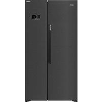 BEKO Pro HarvestFresh ASL1442VPZ American-Style Fridge Freezer - Black Steel, Black,Silver/Grey