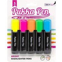 PUKKA Bright Highlighter Pens - Pack of 5
