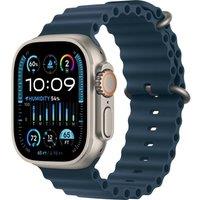 APPLE Watch Ultra 2 Cellular - 49 mm Titanium Case with Blue Ocean Band, Silver/Grey,Blue