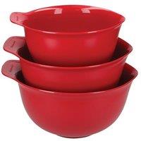 KITCHENAID 3-piece Meal Prep Bowls Set with Lids - Red, Red