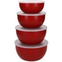 KITCHENAID 4-piece Meal Prep Bowls Set with Lids - Red, Red