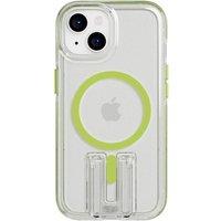 TECH21 Evo Crystal Kick iPhone 15 Case with MagSafe - Clear & Lime, Green,Clear