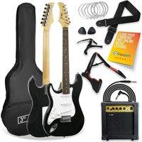 3RD AVENUE Full Size 4/4 Left-Handed Electric Guitar Bundle - Black