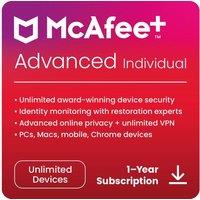 MCAFEE Plus Advanced Individual - 1 year (auto-renewal) for unlimited devices (download)