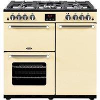 BELLING Kensington X90G Gas Range Cooker - Cream & Chrome, Cream