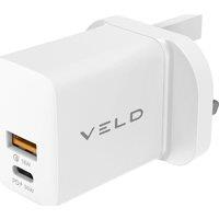 VELD VH30DW Super-Fast 30 W 2-port USB Wall Charger - White