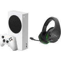 Microsoft Xbox Series S (512 GB) & CloudX Stinger Coreu0026tradeXbox Wireless Gaming Headset Bundle, White