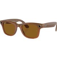 RAY-BAN Meta Wayfarer (Standard) Smart Glasses - Shiny Caramel Transparent, Polarised Brown