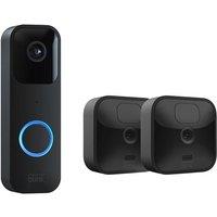 Blink Outdoor HD 1080p WiFi Security Camera System (2 Cameras) & Blink Video Doorbell (Wired / Battery) Bundle, Black