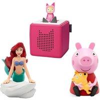 Tonies Toniebox Starter Set (Pink), The Little Mermaid & Peppa Pig Audio Figure Bundle