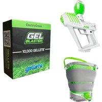Gel Blaster Surge, 10,000 Gellets, Collapsible & Gellet Depot Bundle, White