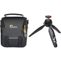 Lowepro Adventura Go SH 120 III Mirrorless Camera Bag & HandyPod 2 Bundle, Black