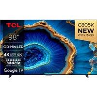 TCL 98C805K 98" Smart 4K Ultra HD HDR Mini LED QLED TV with Google Assistant, Black