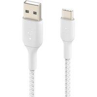 BELKIN Braided USB Type-A to USB Type-C Cable - 1 m, White, White