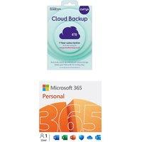 Microsoft 365 Personal (12 months (automatic renewal), 1 user) & Cloud Backup (4 TB, 1 year) Bundle