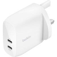 BELKIN WCB010myWH Universal Dual USB Type-C Mains Charger, White