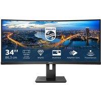 PHILIPS 345B1C Wide Quad HD 34" Curved VA LCD Monitor - Black, Black