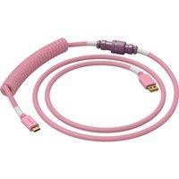 GLORIOUS Coiled USB to USB Type-C Keyboard Cable - Pixel Pink, Pink
