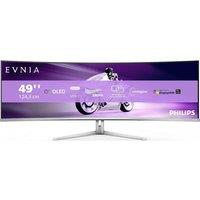PHILIPS Evnia 49M2C8900 Wide Quad HD 49 Curved Quantum Dot OLED Gaming Monitor - Silver, Silver/Grey