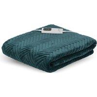 DREAMLAND Hurry Home Deluxe Velvet Heated Throw - Emerald Green, 160 x 120 cm