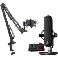 Steelseries Alias Pro XLR Microphone, Stream Mixer & ADXMCARM24 Microphone Boom Arm Bundle