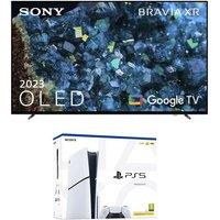 65" Sony BRAVIA XR-65A80LU Smart 4K Ultra HD HDR OLED TV with Google TV & Assistant & PlayStation 5 Model Group (Slim) Bundle, Black