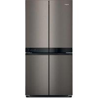 HOTPOINT Total No Frost HQ9 U2BL G Fridge Freezer - Black Inox, Silver/Grey,Black