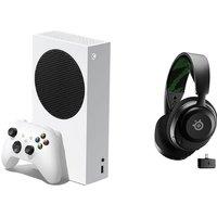 Microsoft Xbox Series S (512 GB) & Arctis Nova 4X Wireless 7.1 Gaming Headset Bundle, Black,Whit
