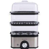 SALTER EK5885 Compact 3-Tier Food Steamer - Stainless Steel & Black, Stainless Steel