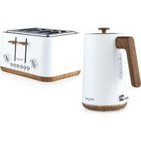 SALTER COMBO-9134 Toronto Jug Kettle & 4-Slice Toaster Bundle - Matt White, White