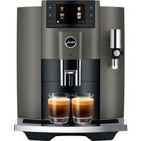 JURA E8 Smart Bean to Cup Coffee Machine - Dark Inox, Black,Silver/Grey