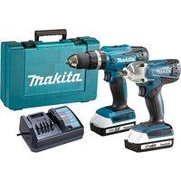 MAKITA DK18922A Cordless Combi Drill and Impact Driver Set with 2 Batteries