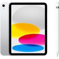 Apple 10.9 iPad (2022, 256 GB, Silver) & Pencil (1st Generation) Bundle, Silver/Grey