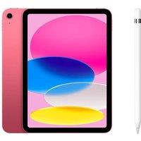Apple 10.9 iPad (2022, 256 GB, Pink) & Pencil (1st Generation) Bundle, Pink