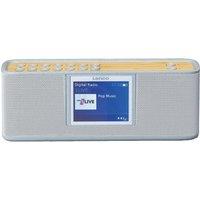 LENCO PDR-046GY Portable DABﱓ Bluetooth Radio - White & Bamboo, Brown,White