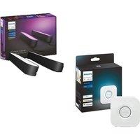 PHILIPS HUE White and Colour Ambiance Play Light Bar Plus Starter Kit - Black, Twin Pack