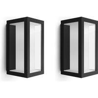 PHILIPS HUE Impress White & Colour Ambiance Smart Outdoor LED Wall Light - Slim, Twin Pack