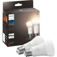 PHILIPS HUE White Smart LED Bulb with Bluetooth - E27, 1100 Lumen, Twin Pack