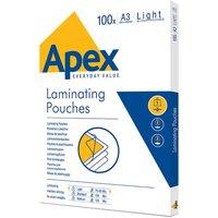 FELLOWES Apex Light 6001901 150 Micron A3 Laminating Pouches - Pack of 100