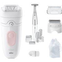 BRAUN Silk-pil 5 5-230 Wet & Dry Epilator - White & Flamingo, White,Pink
