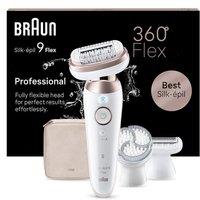 BRAUN Silk-pil 9 Flex 9 3D SE9-060 Wet & Dry Epilator - Rose Titan, Pink,White