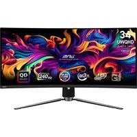 MSI MPG 341CQPX Quad HD 34 Curved Quantum Dot Gaming Monitor - Black, Black