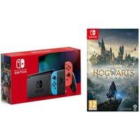 Nintendo Switch (Neon Red and Blue) & Hogwarts Legacy Bundle, Red,Blue