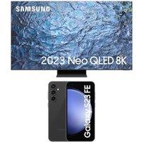 85" Samsung QE85QN900CTXXU Smart 8K HDR Neo QLED TV with Bixby & Alexa & Galaxy S23 FE 5G (128 GB, Graphite) Bundle, Black