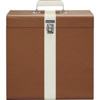 LENCO Classic Phono TTA-301BNWH Vinyl Storage Case - Brown & White, White,Brown