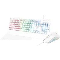 ADX ADXCOM3W25 Firebundle Gaming Keyboard & Mouse Set - White, White