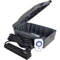 MASTERPLUG Weatherproof Box with 4 Socket Extension Lead & Timer - Black