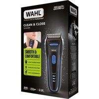 WAHL Clean & Close Wet & Dry Stubble Foil Shaver - Black & Blue, Blue,Black